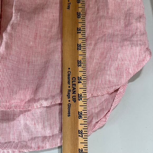 Barbour Marine Women’s Shirt Size 6 Pink Stripe Linen Relaxed Fit Long Sleeve - Picture 7 of 7